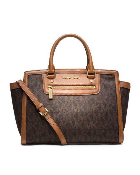 michael kors handtasche selma braun|michael kors selma satchel.